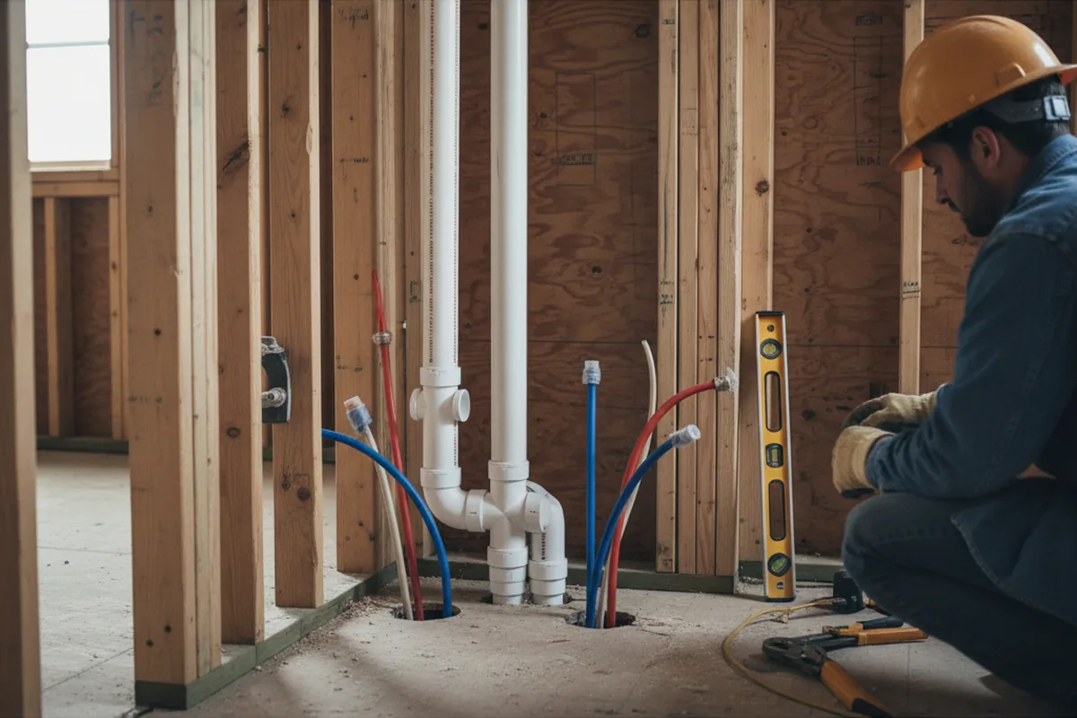 Drain and supply rough-in during Leak Detection in Jamaica Plain